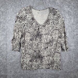 Merona Women's 3/4 Sleeve Pullover blouse Black/White Pattern Size 4X